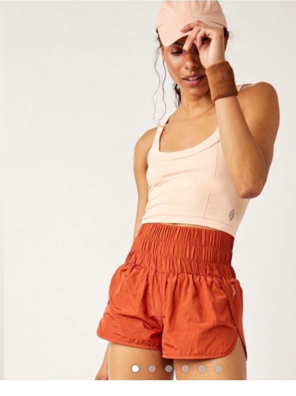 FP Movement Free People The Way Home Running Athletic Shorts L Rust Orange